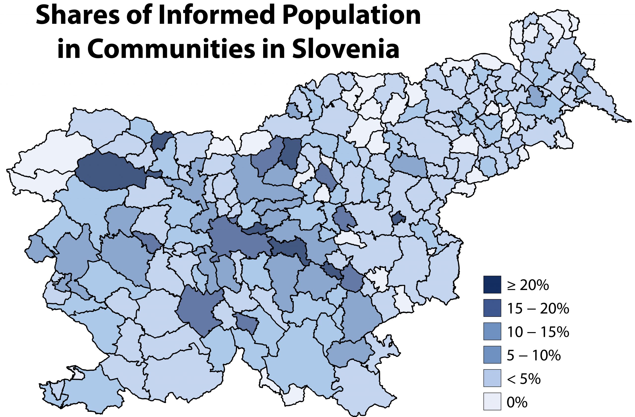 Shares of Informed Population in Communities in Slovenia